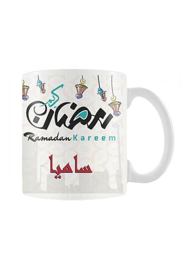 فاست برينت مج مطبوع بعبارة رمضان كريم أبيض / أسود / أزرق