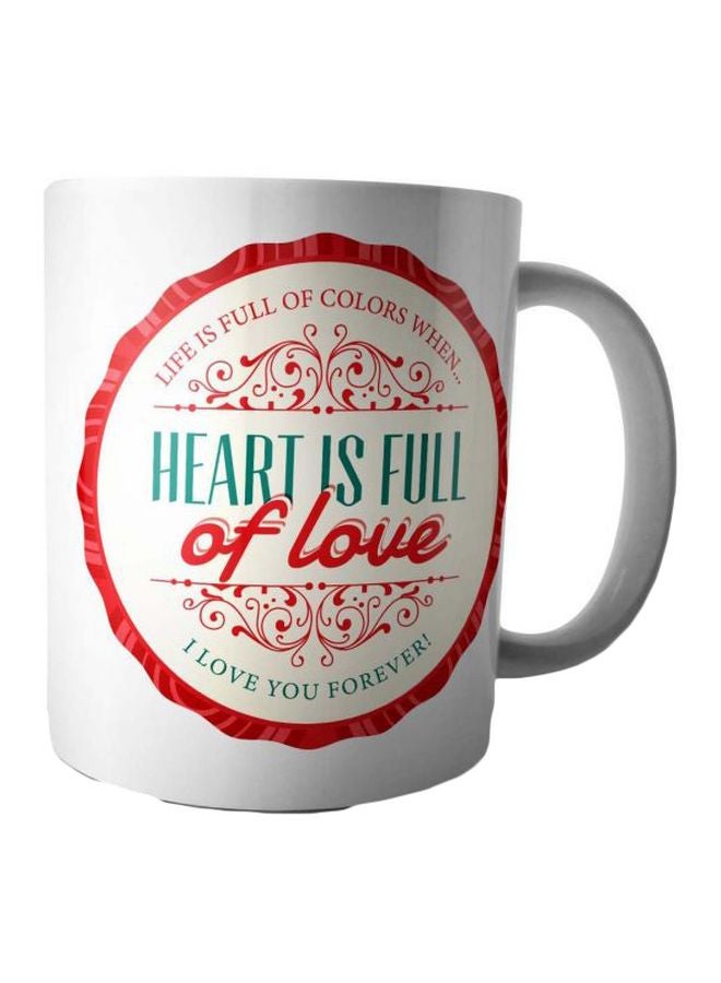 فاست برينت مج من السيراميك بطبعة أبيض/أحمر/أزرق