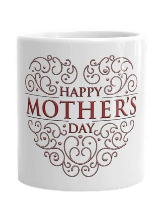Fast Print Happy Mother's Day Printed Coffee Mug White/Brown/Red Standard Size