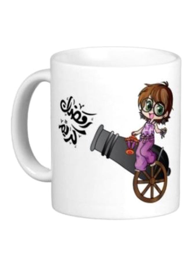 iPrint Printed Ceramic Coffee Mug White/Black One Size 