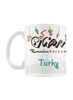 مج مطبوع بعبارة رمضان كريم أبيض / أسود / أزرق