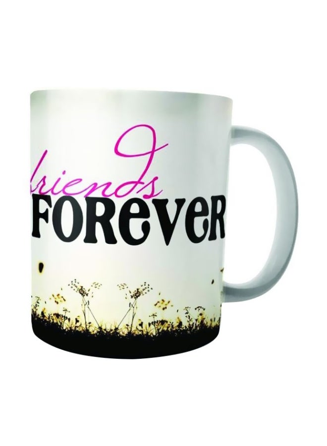 Friends Forever Printed Mug White/Black/Purple