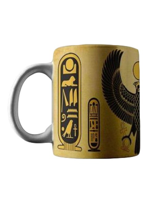 Ancient Egyptian Code Printed Coffee Mug Yellow/Black