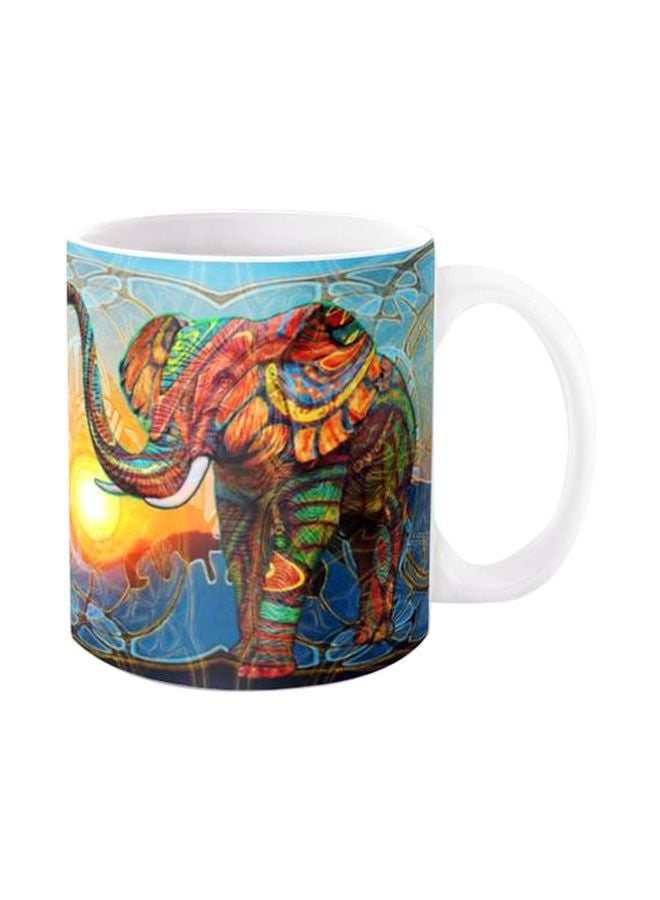 قدح قهوة مطبوع أزرق/أحمر/أصفر One Size