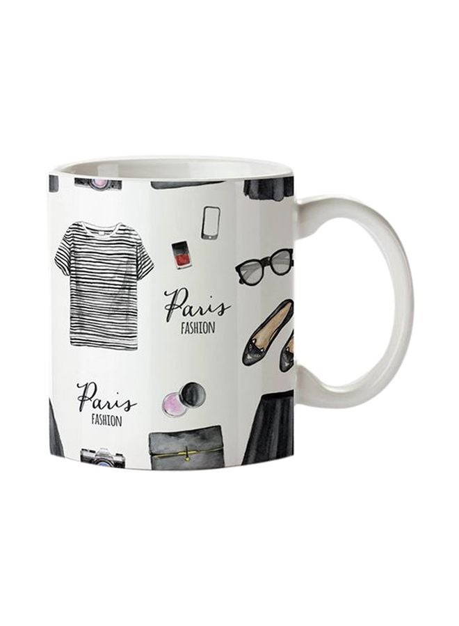 Printed Coffee Mug White/Black One Size