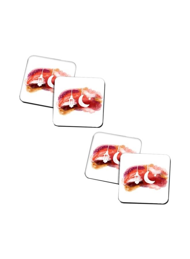 PrinTech - 4-Piece Printed Wooden Coaster Multicolour Standard - Image 1