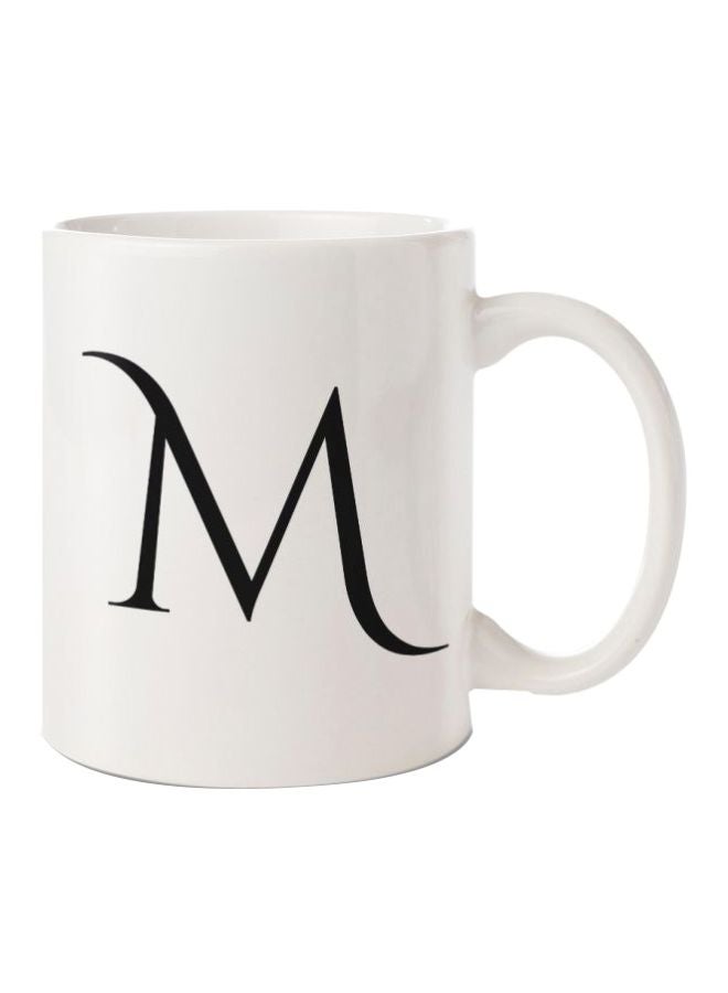 Hazel Printed Ceramic Coffee Mug White/Black Standard 