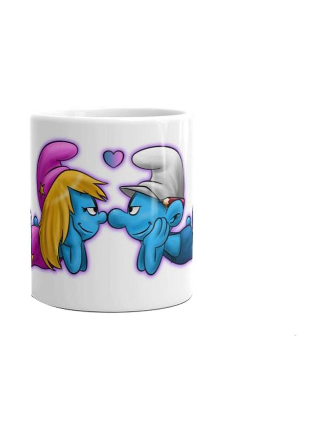 فاست برينت مج من السيراميك بطبعة أبيض/أصفر/أزرق