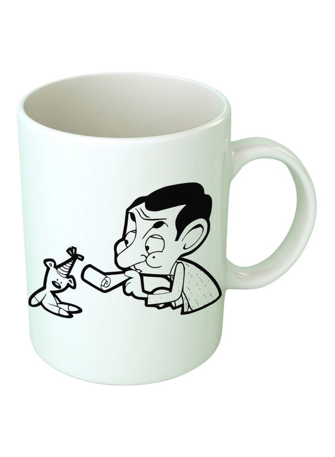 Upteetude Mr. Bean Printed Coffee Mug White/Black 