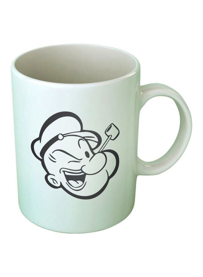 Upteetude Popeye Printed Coffee Mug White/Black