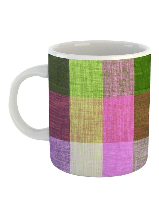 Printed Porcelain Coffee Mug Pink/Brown/Green