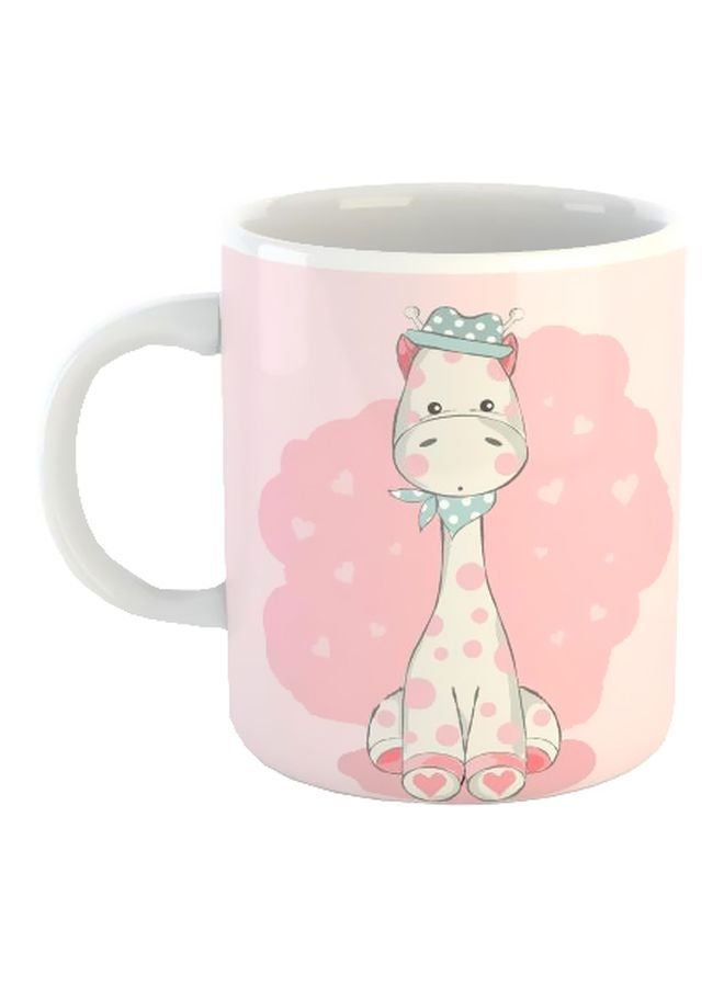 Printed Porcelain Coffee Mug Pink/Green