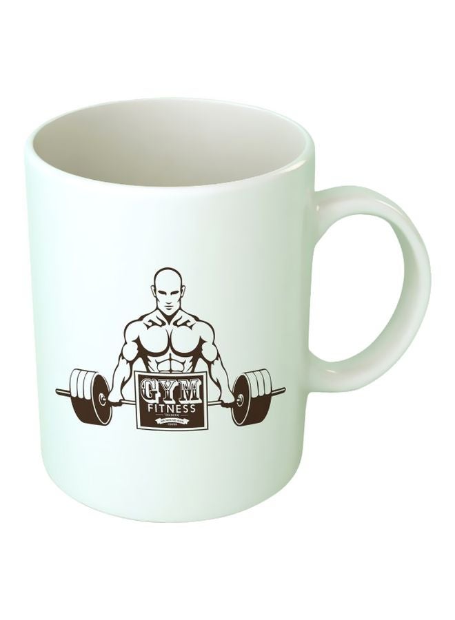 Upteetude Gym Printed Coffee Mug White/Black 