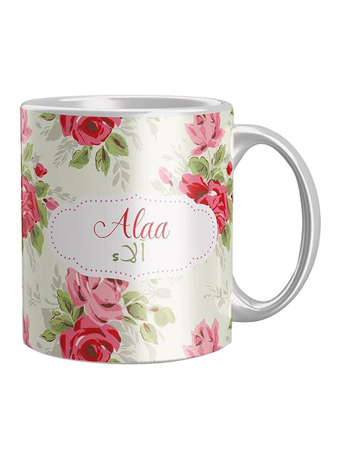 iPrint Flower Printed Coffee Mug White/Red/Green 