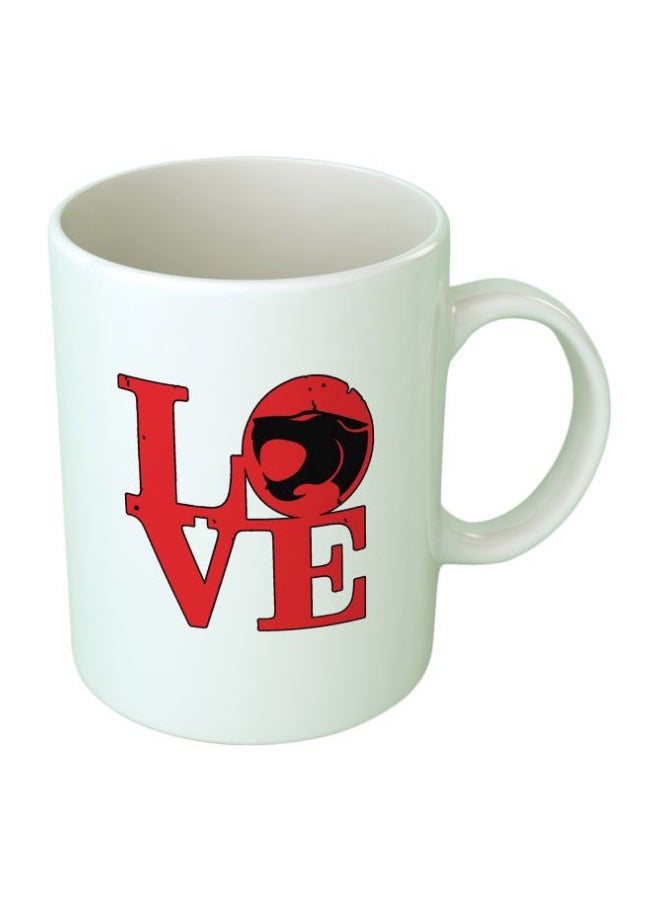 Upteetude Thunder Cats Printed Coffee Mug White/Red/Black 