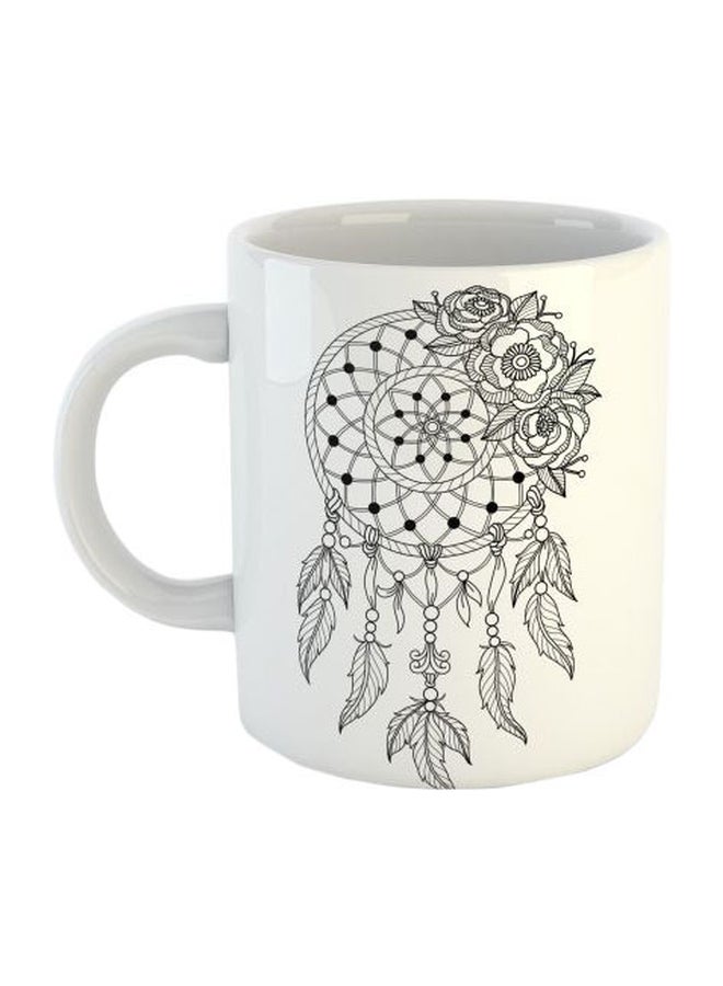 Printed Porcelain Mug White/Black