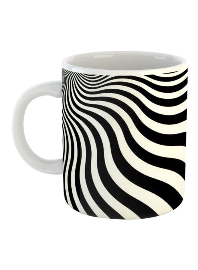 Printed Porcelain Coffee Mug White/Black