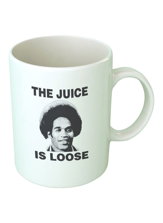 Upteetude - Juice Is Loose Printed Coffee Mug White/Black - Image 1