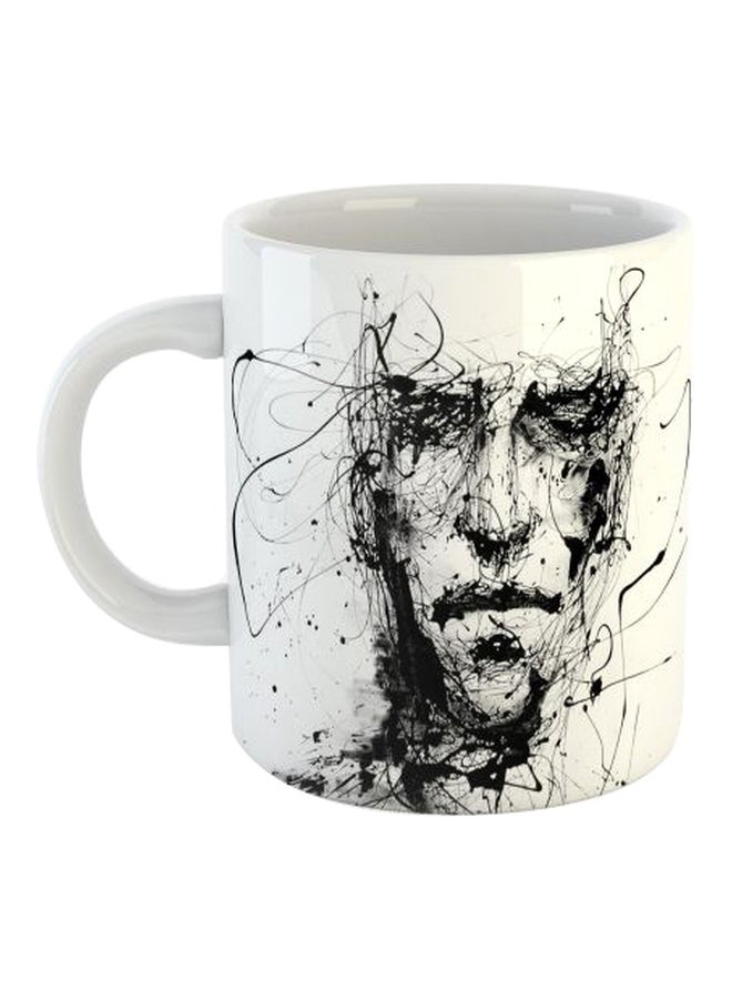 Printed Porcelain Mug White/Black