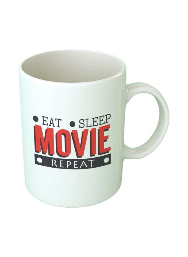 Upteetude - Eat Sleep Printed Coffee Mug White/Red/Black - Image 1