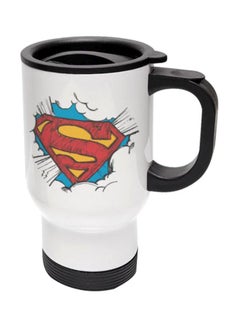 Superman Logo Printed Stainless Steel Mug White/Red/Pink One Size