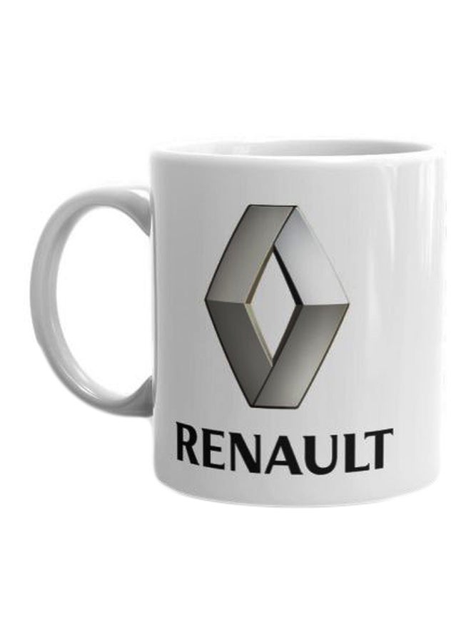 فاست برينت مج مزين بطبعة "Renault" أبيض/رمادي Standard