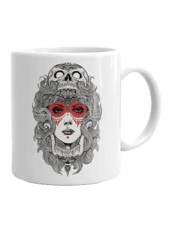 فاست برينت مج من السيراميك بطبعة أبيض/رمادي/أحمر