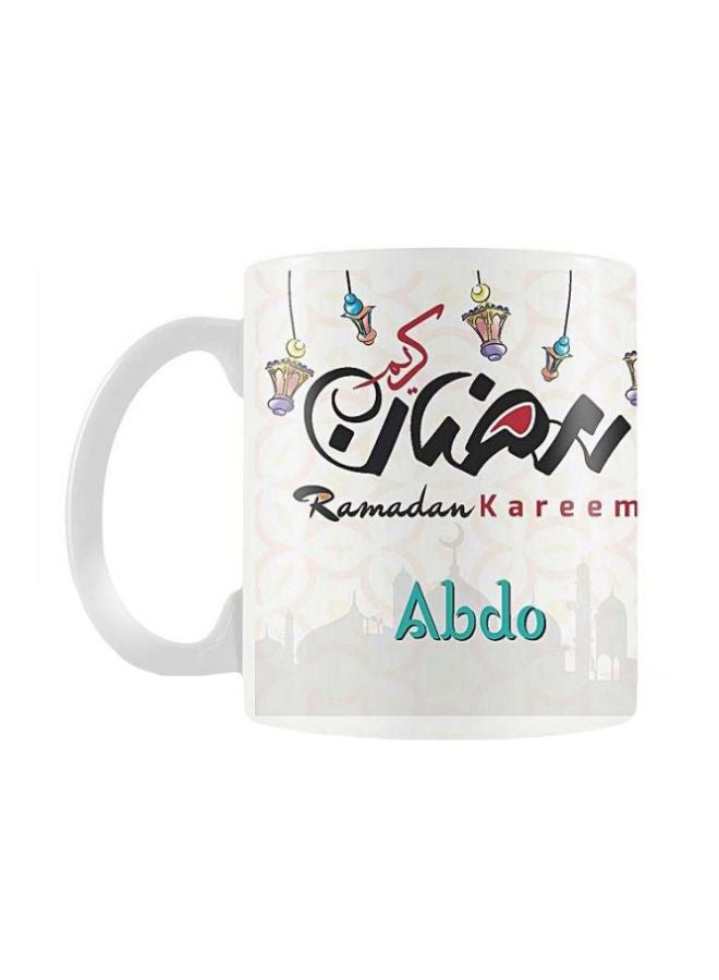 Fast Print Ramadan Kareem Printed Ceramic Mug White/Black/Blue