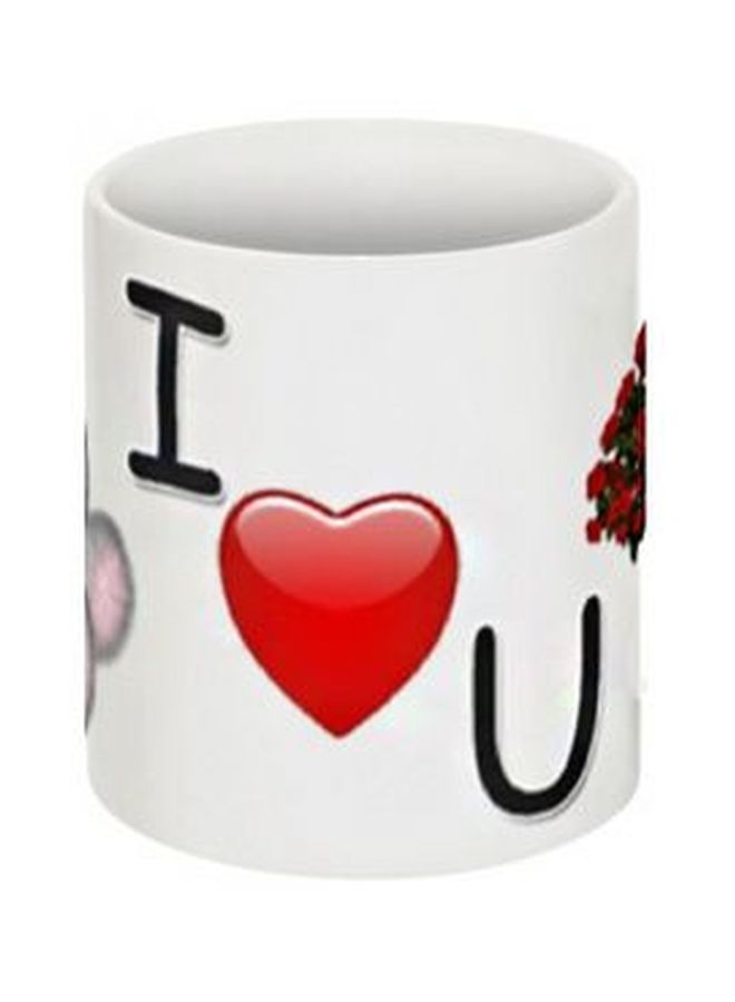 مج قهوة بطبعة على شكل الدبدوب تيدي رمادي/ أحمر/ أبيض - Image 2