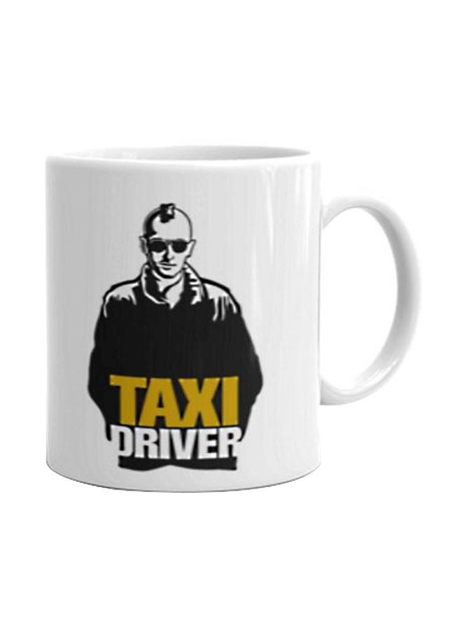 فاست برينت مج سيراميك مزين بطبعة "Taxi Driver" أبيض/أسود/أصفر
