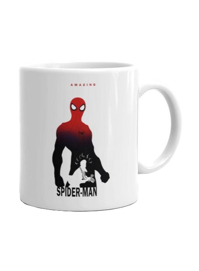 فاست برينت مج سيراميك مزين بطبعة أبيض/أحمر/أسود