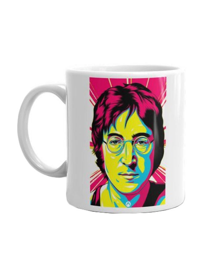 Fast Print Printed Ceramic Mug Pink/Yellow/Blue