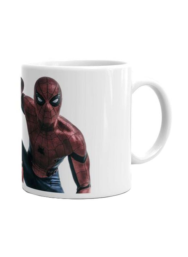 فاست برينت مج سيراميك مزين بطبعة أبيض/أحمر/أسود