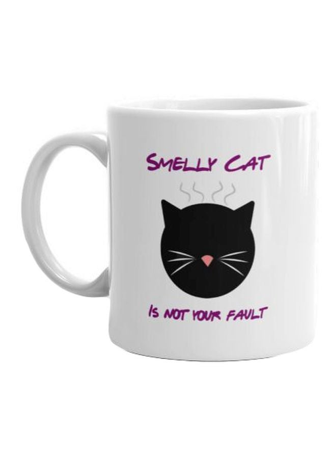 Fast Print Cat Printed Porcelain Mug White/Black/Purple Standard