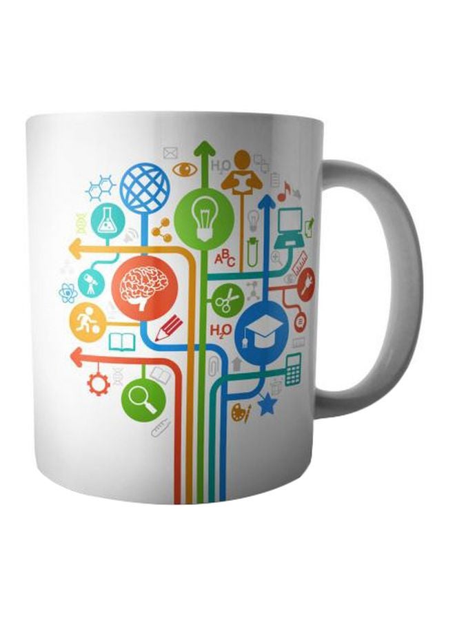 فاست برينت مج من السيراميك بطبعة أبيض/أخضر/أزرق