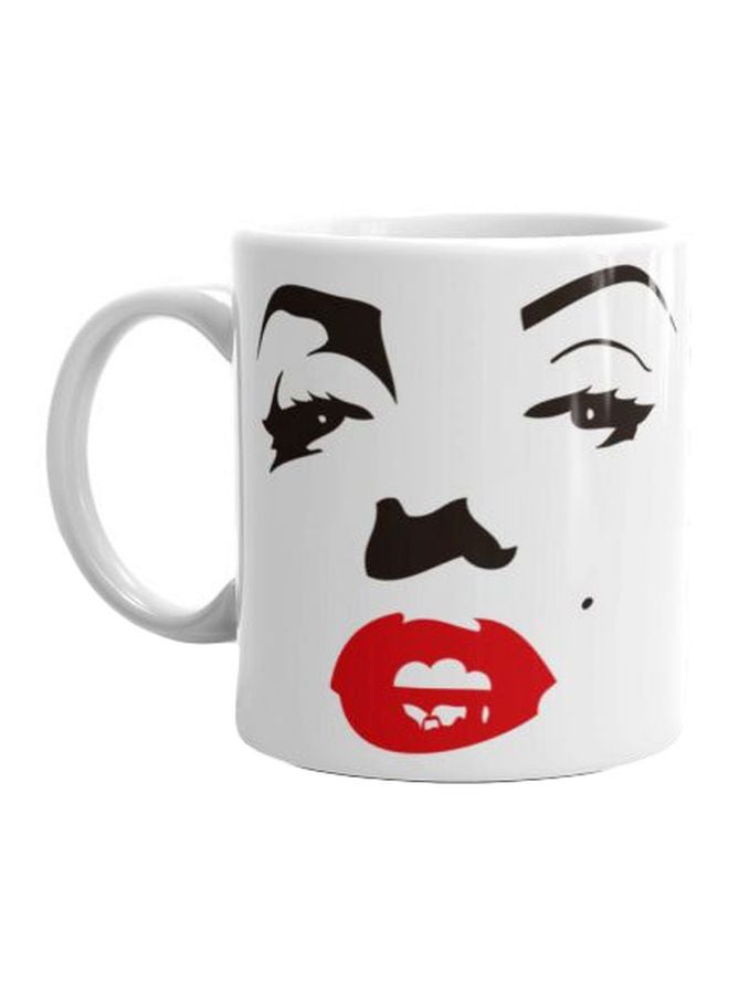 فاست برينت مج سيراميك مزين بطبعة أبيض/أسود/أحمر