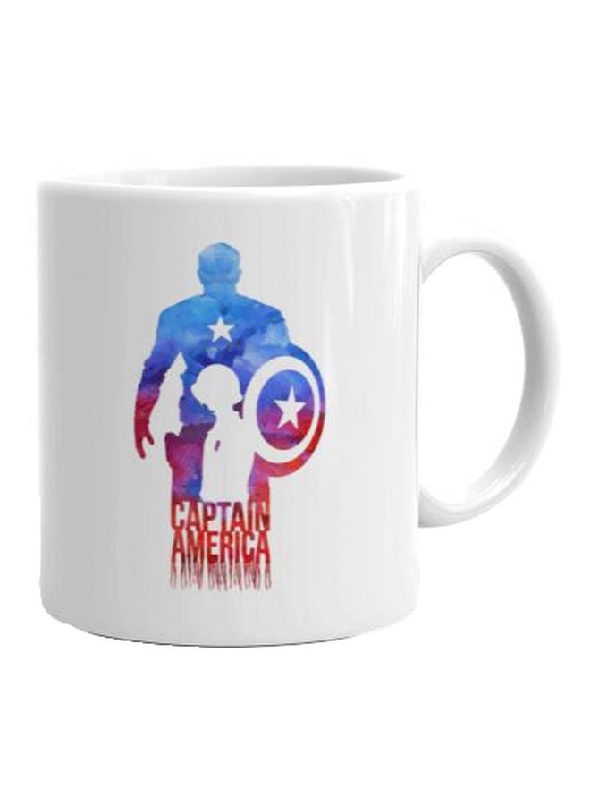 فاست برينت مج بطبعة شعار "Captain America" أبيض/أحمر/أزرق