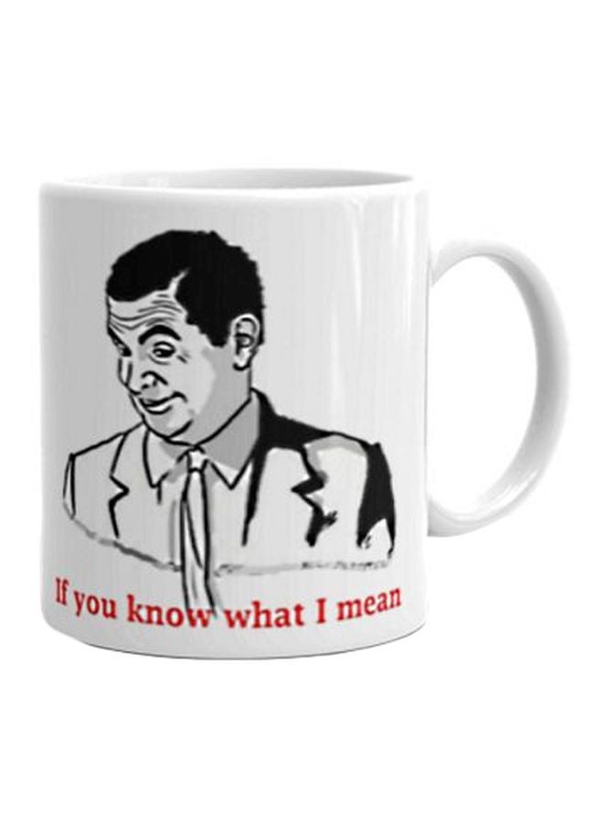 Fast Print Mr Bean Printed Mug White/Black/Red 