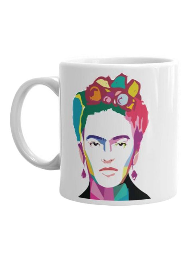 فاست برينت مج من السيراميك بطبعة أبيض/وردي/أخضر