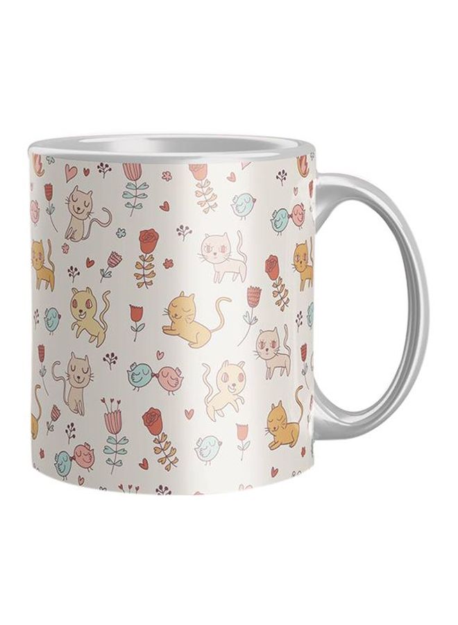 Printed Coffee Mug Red/Yellow/Pink One Size