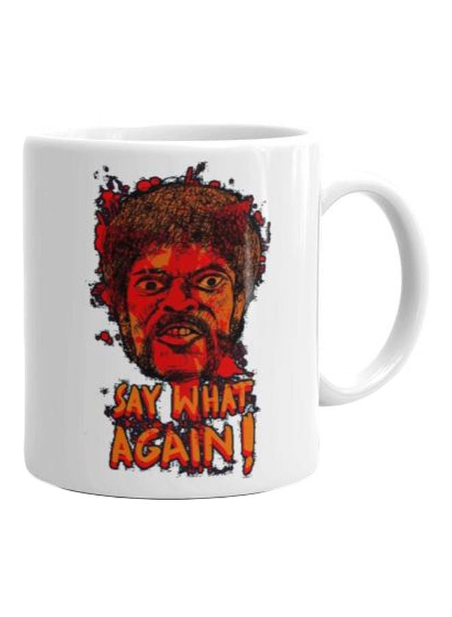 فاست برينت مج من السيراميك بطبعة أبيض/ أحمر/ برتقالي