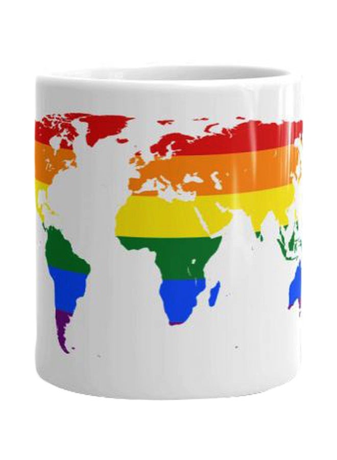 Fast Print Printed Ceramic Mug White/Red/Yellow