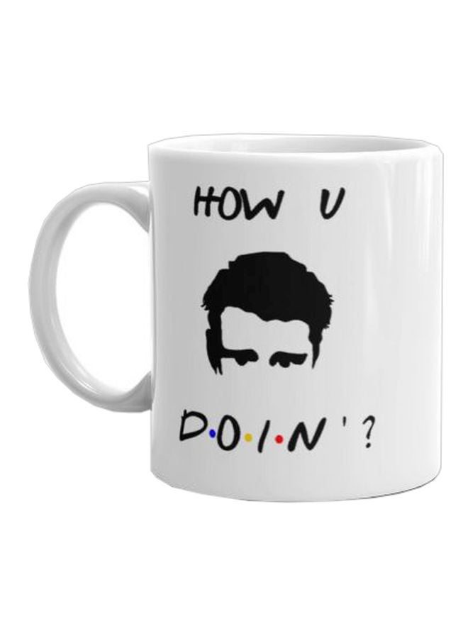 فاست برينت مج بطبعة تحمل السؤال How You Doin'?‏ أبيض/ أسود Standard