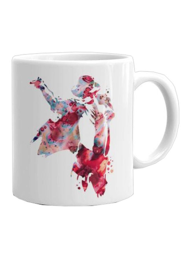 فاست برينت مج من السيراميك بطبعة أبيض/أحمر