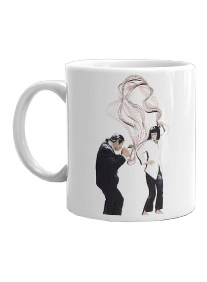 Fast Print Printed Ceramic Mug White/Black/Purple