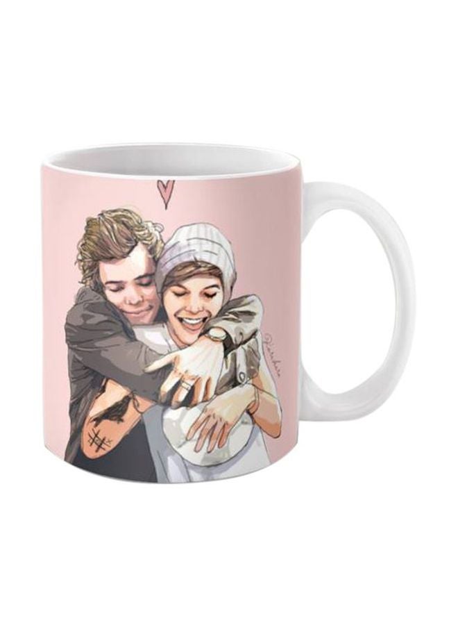 قدح قهوة مطبوع وردي/رمادي/بيج Standard