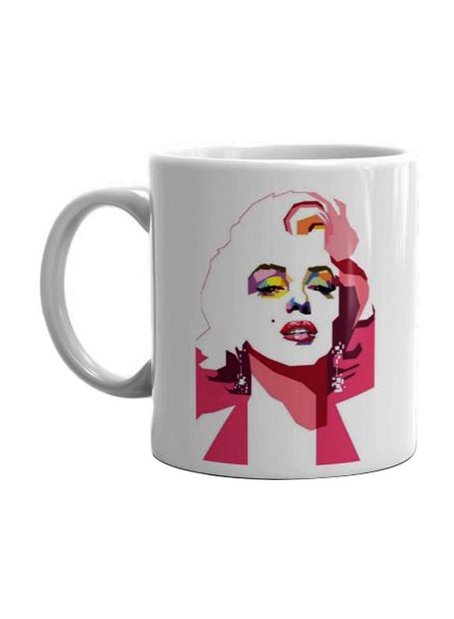 Fast Print Printed Ceramic Coffee Mug White/Pink/Yellow