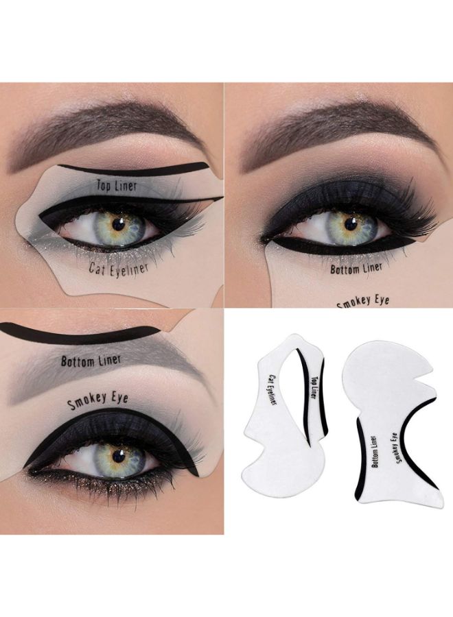 Kaptron 2-Piece Reusable Cat Eyeliner Stencil White - Image 3