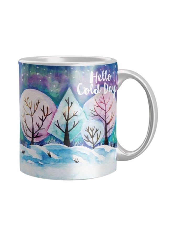 iPrint Printed Ceramic Coffee Mug Silver/Blue/Purple One Size 