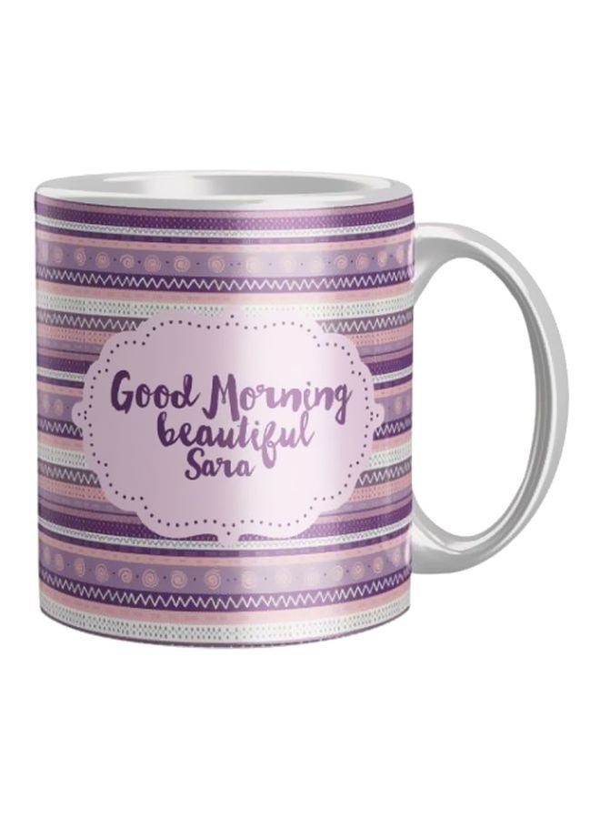Printed Coffee Mug Violet/White One Size